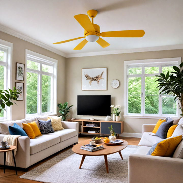 yellow ceiling fan