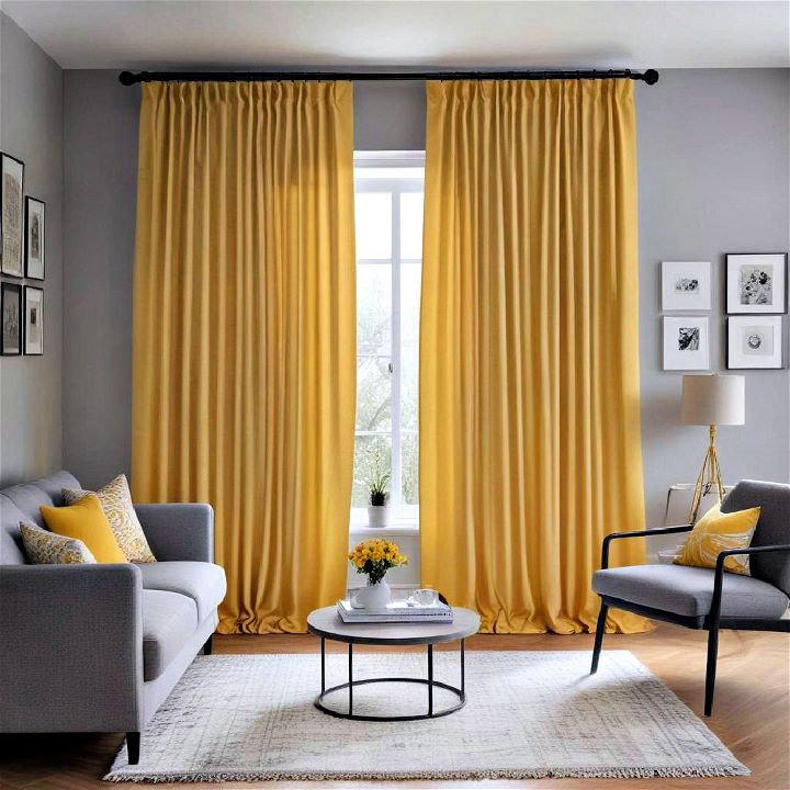 yellow curtains for energetic environment