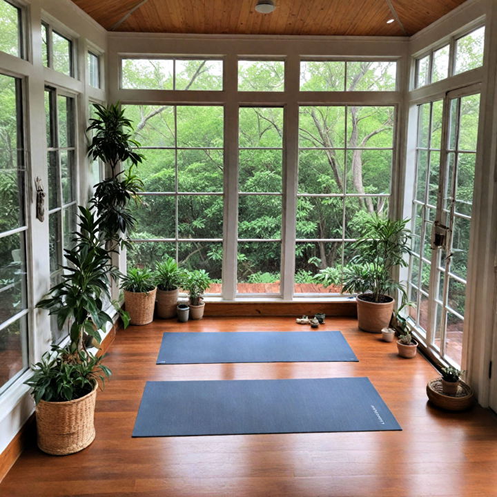 yoga sanctuary enclosed porch