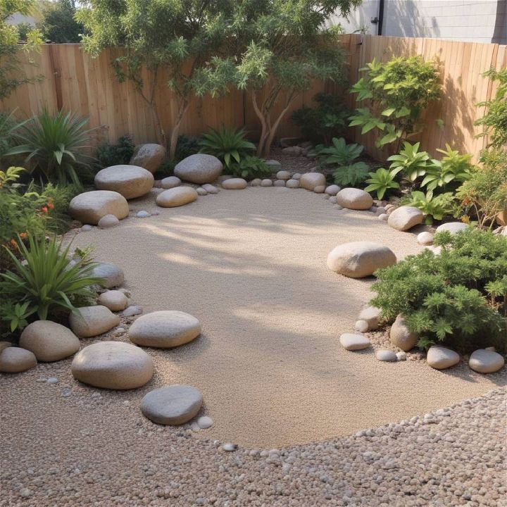 zen garden for large backyard