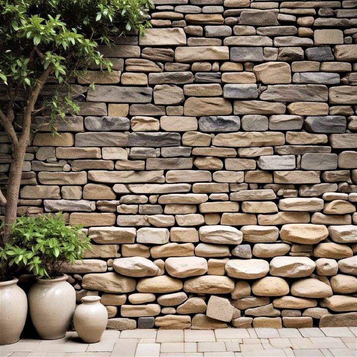zen inspired stone wall
