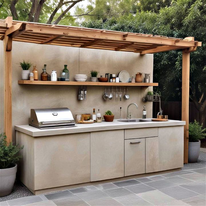 zen minimalist outdoor kitchen