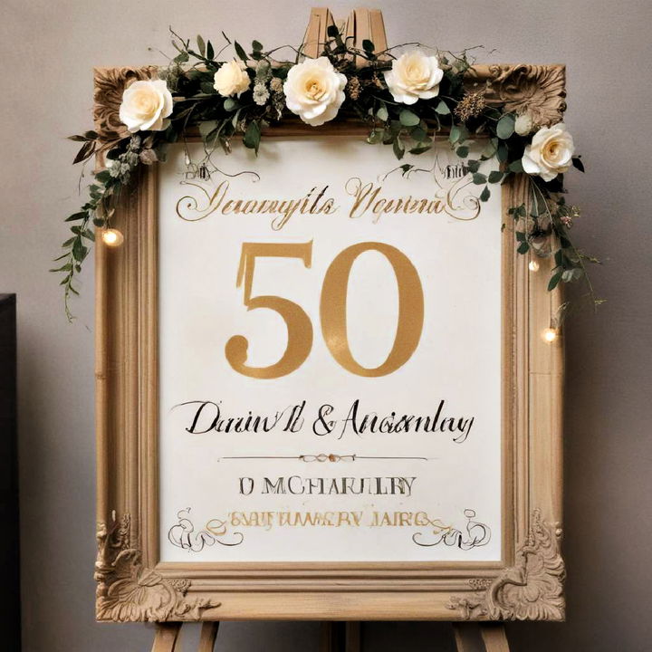 50th anniversary decorative party sign