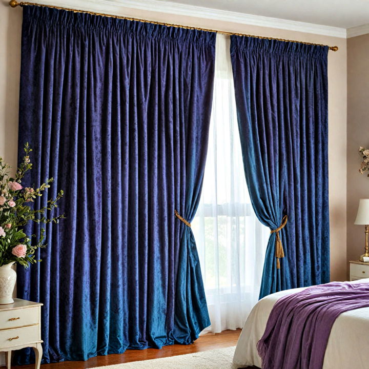 Complementary Shade Velvet Curtains