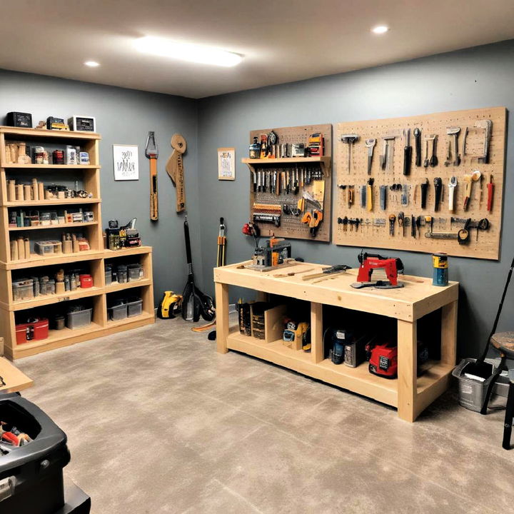 DIY workshop for basement