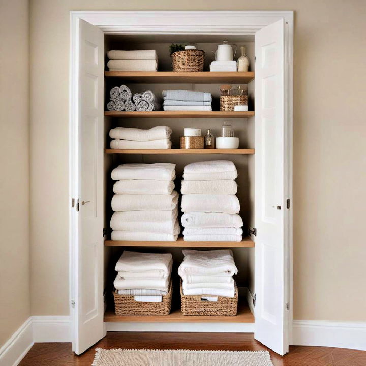 alcove linen closet for storage