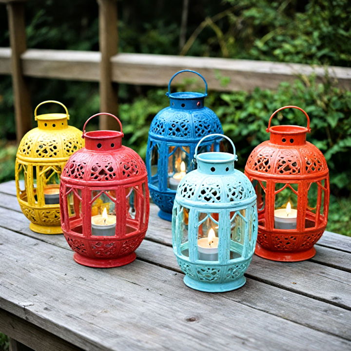 artistic element with ceramic lanterns