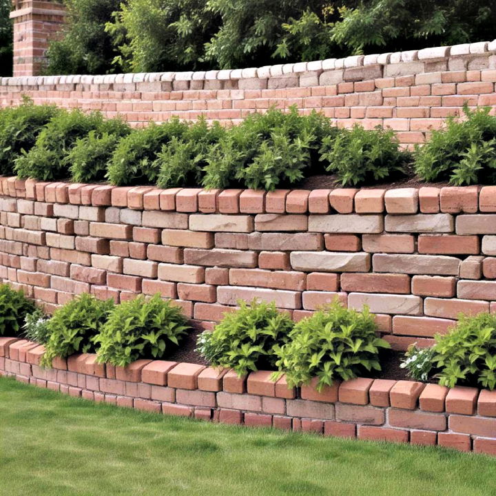 attractive brick retaining wall