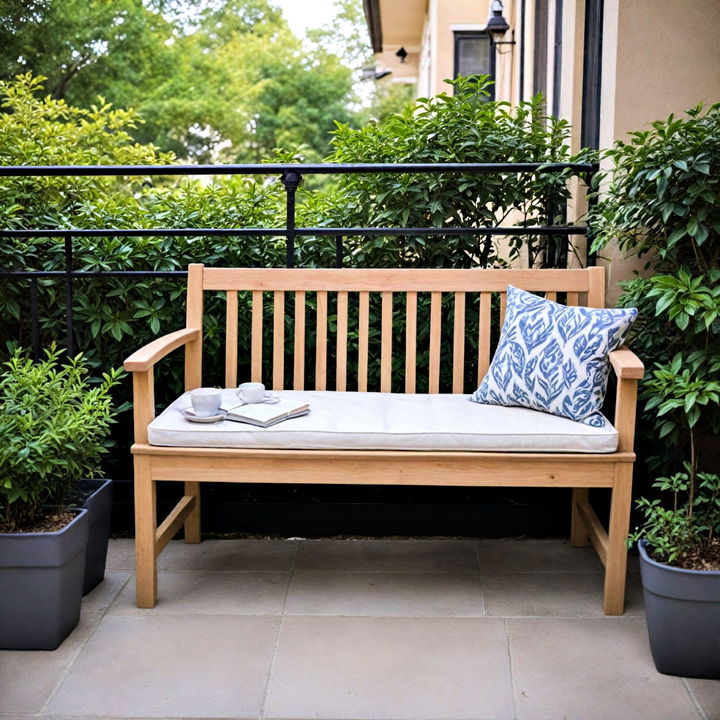 balcony bench for limited outdoor space