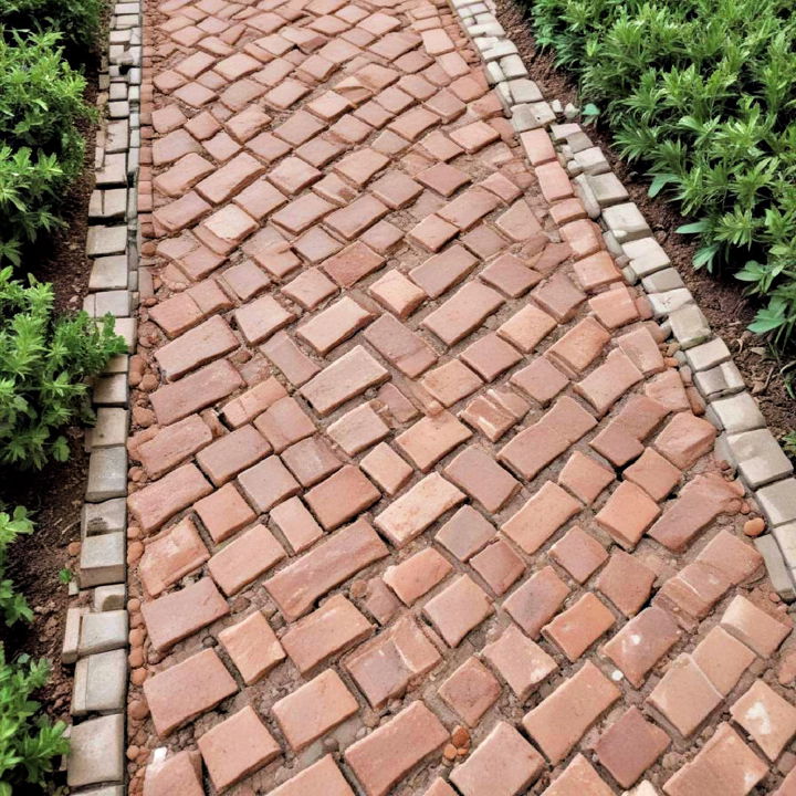 basket weave walkway with borders