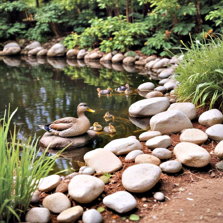 basking rocks to pond s landscap