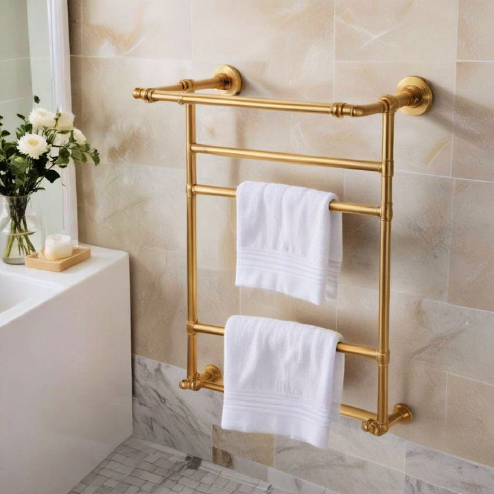 bathroom golden towel rack