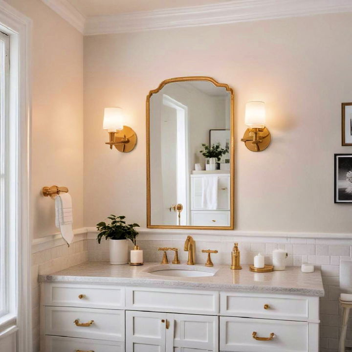 bathroom golden wall sconces