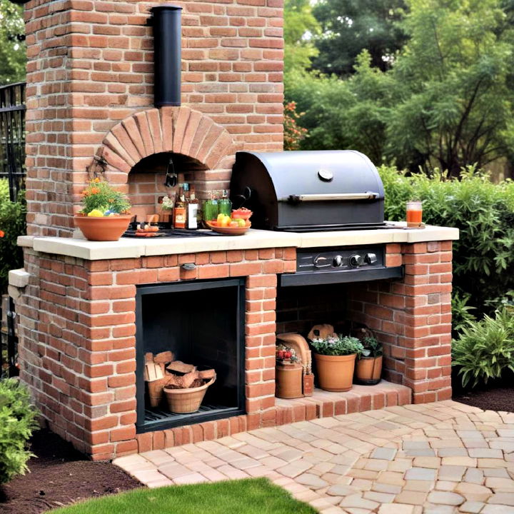 bbq grill station brick landscaping