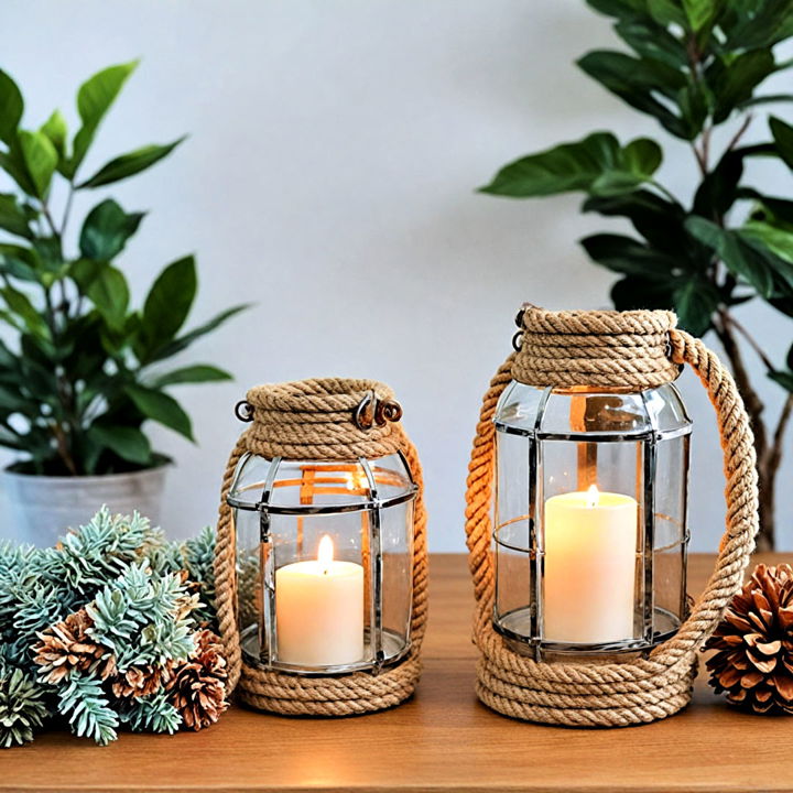 beach themed nautical rope lanterns