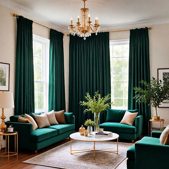 beautiful emerald green curtains