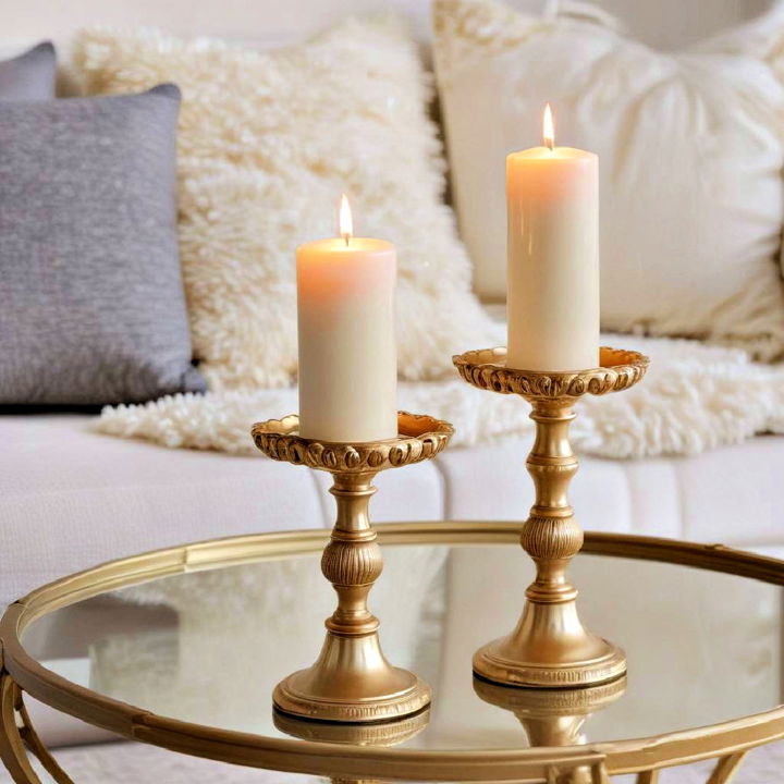 beautiful gold candle holders