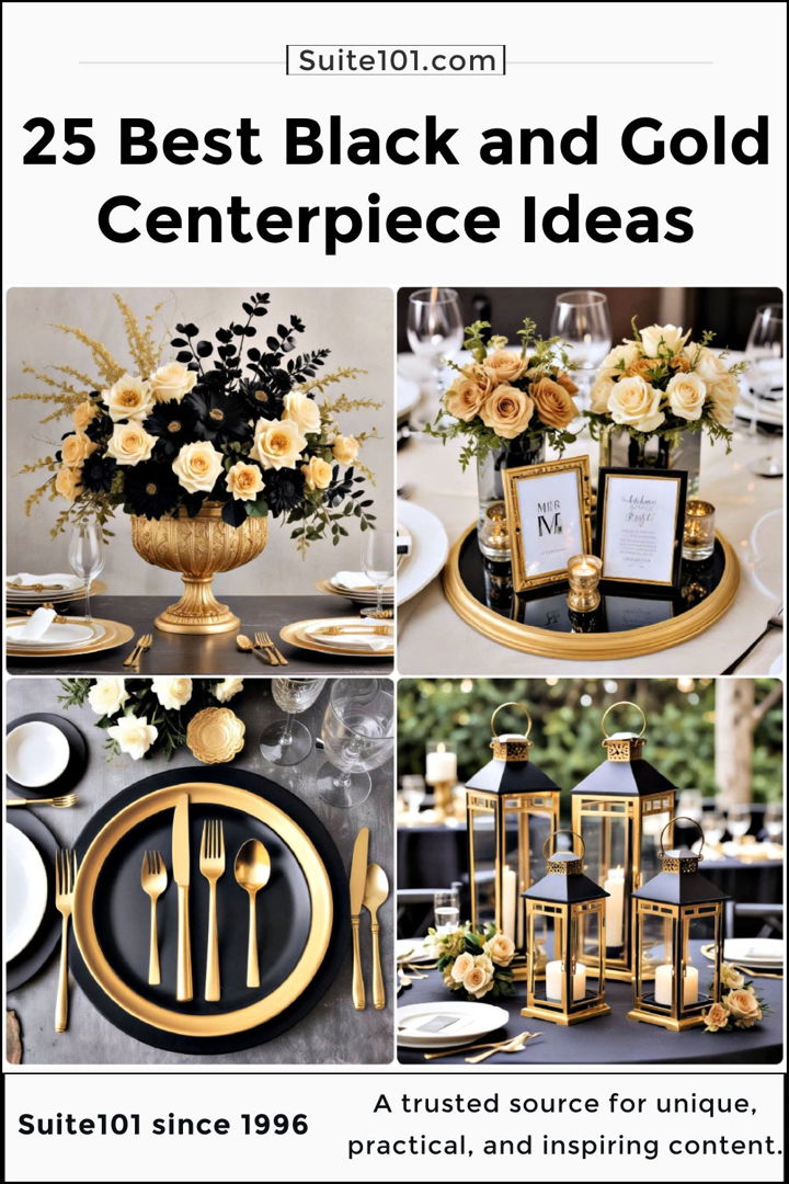 best black and gold centerpiece ideas