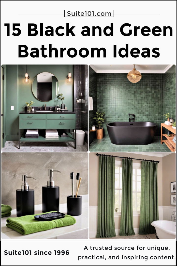 best black and green bathroom ideas