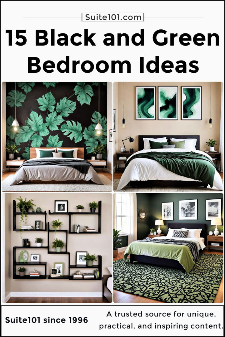 best black and green bedroom design ideas