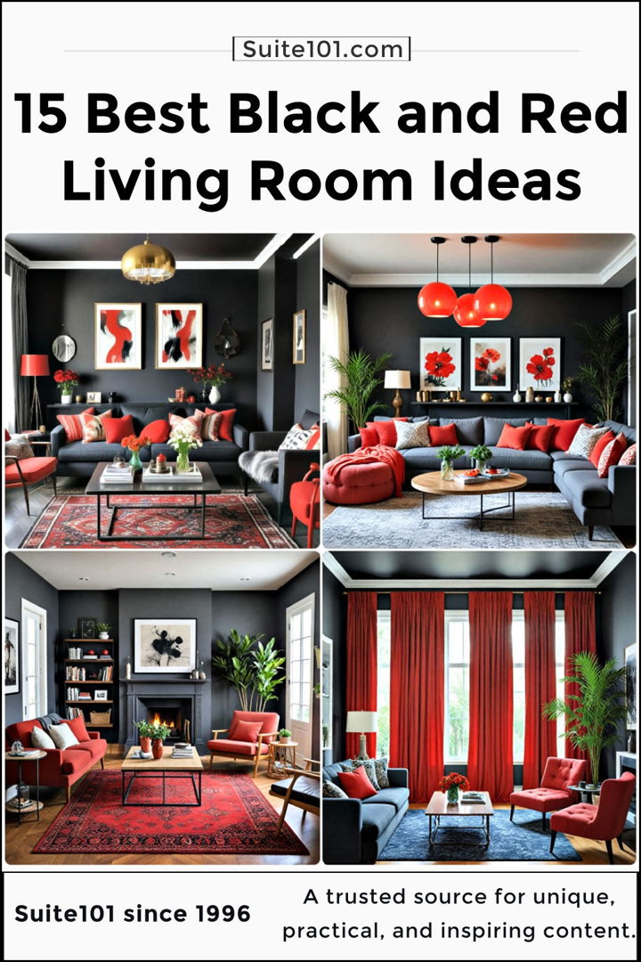 best black and red living room ideas