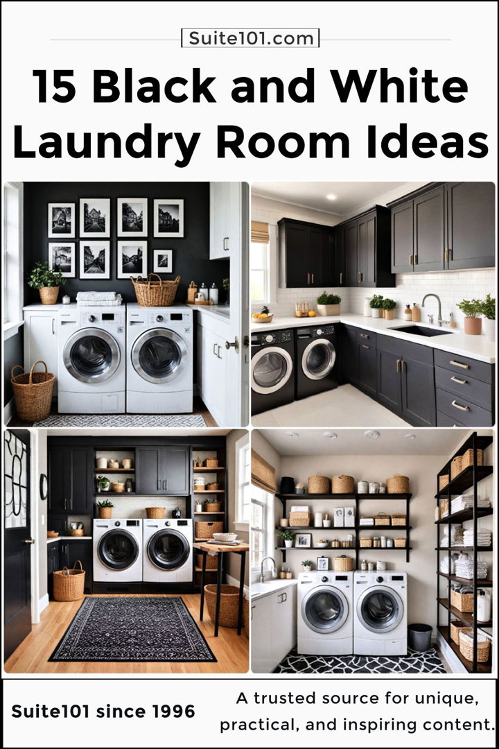 best black and white laundry room ideas