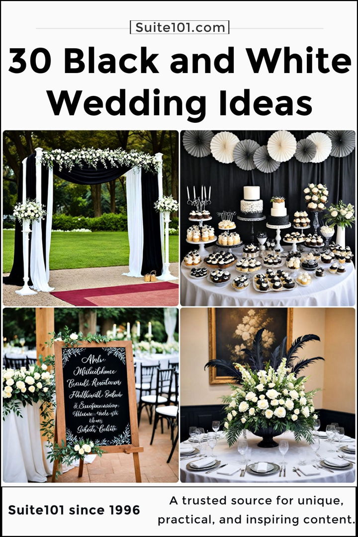 best black and white wedding ideas