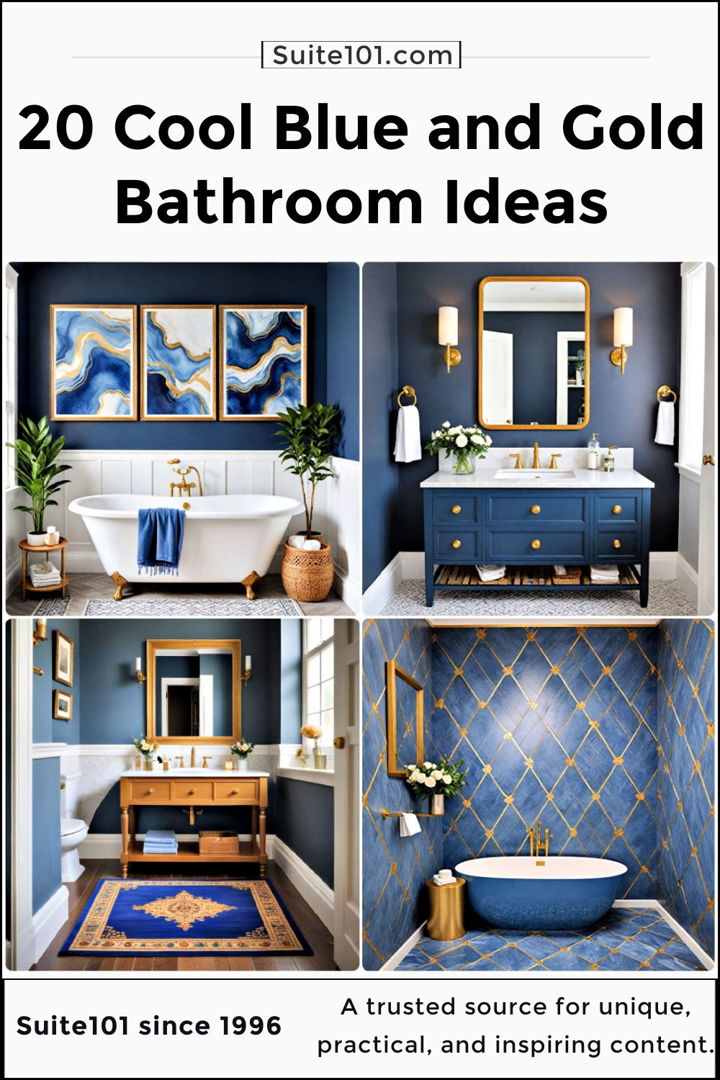 best blue and gold bathroom ideas