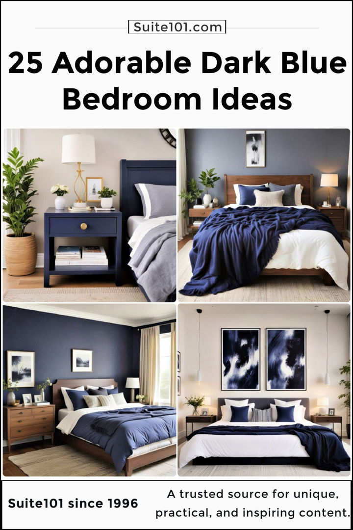 best dark blue bedroom ideas