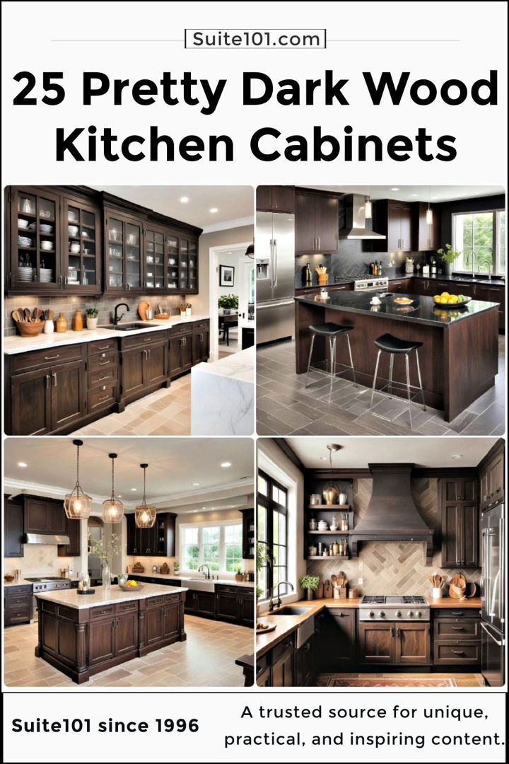 best dark wood kitchen cabinets