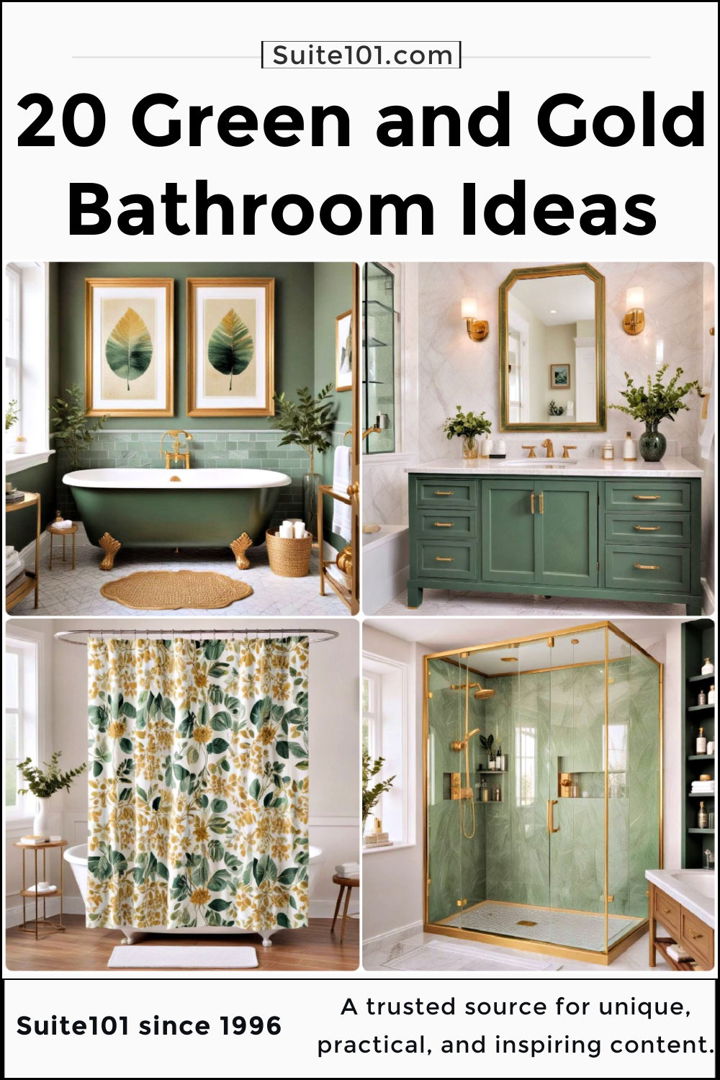 best green and gold bathroom ideas