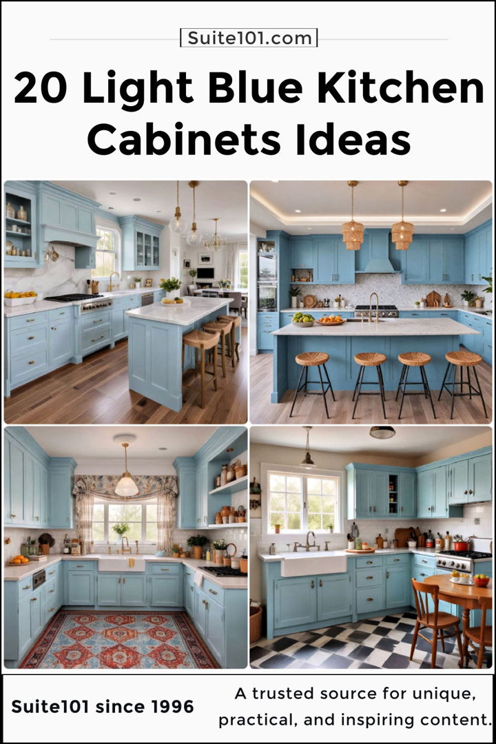 best light blue kitchen cabinets ideas