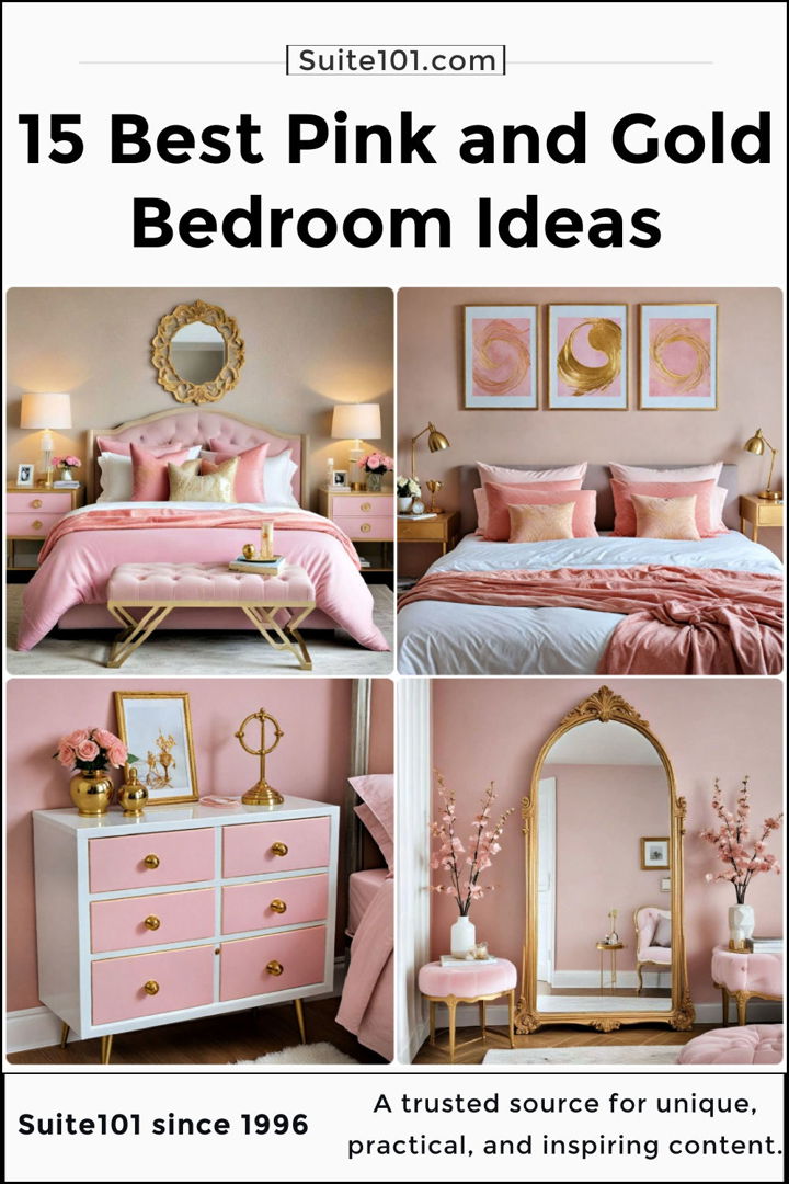 best pink and gold bedroom ideas