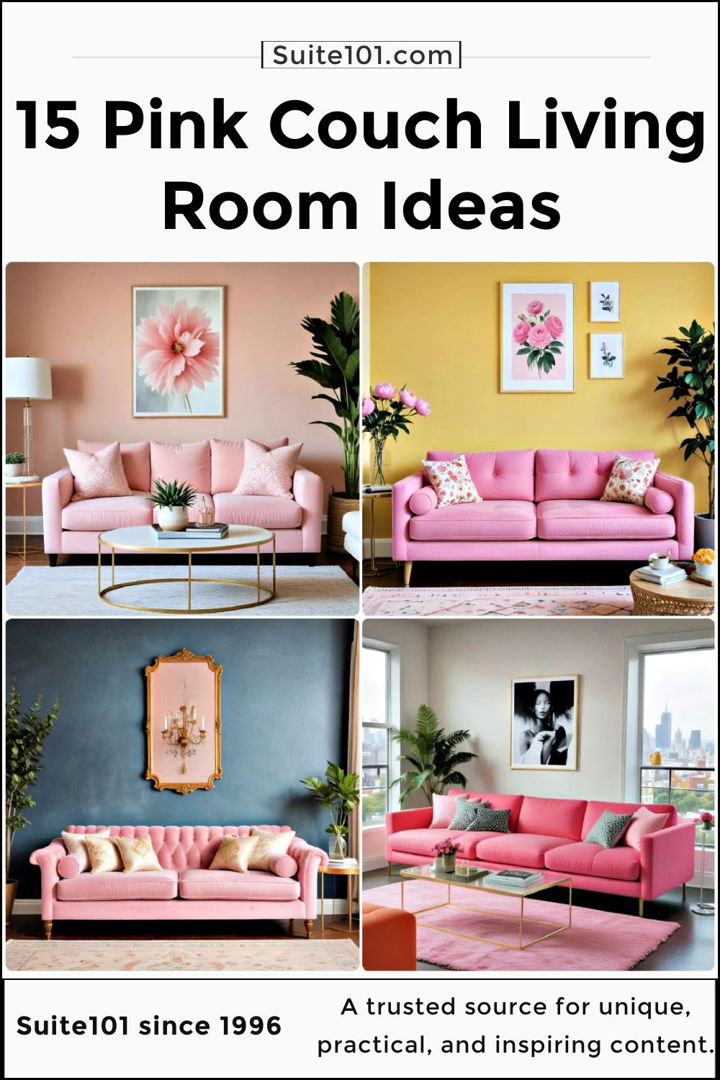 best pink couch living room ideas