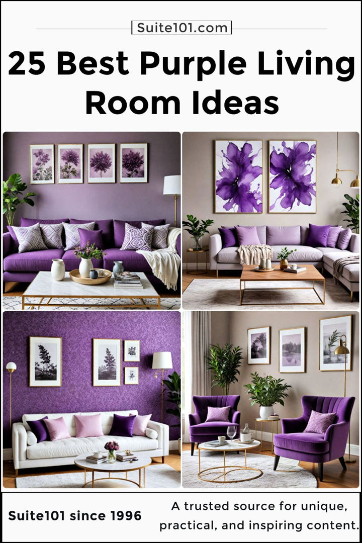 best purple living room ideas