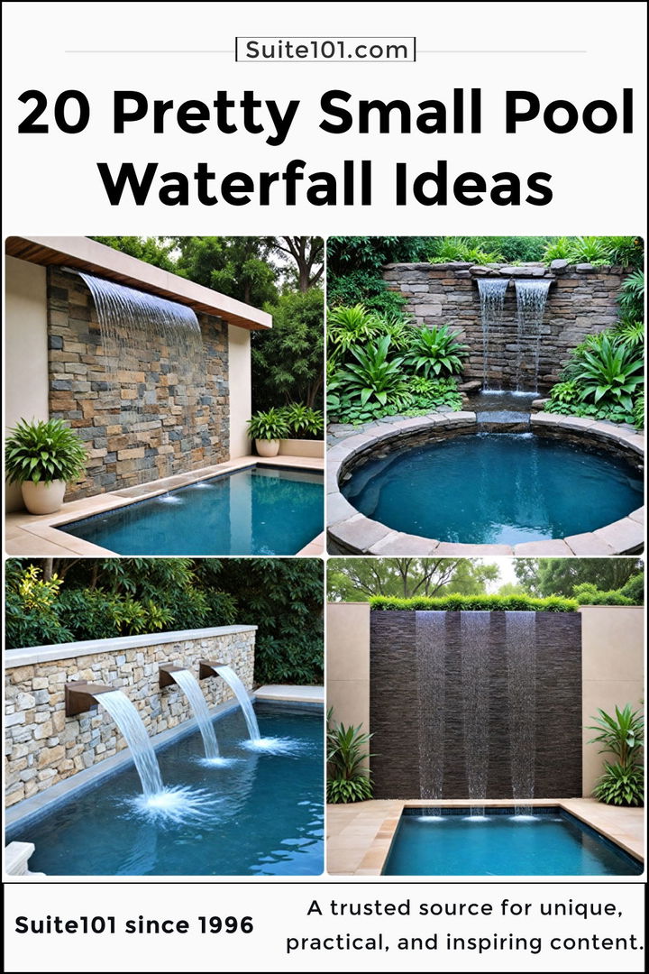 best small pool waterfall ideas