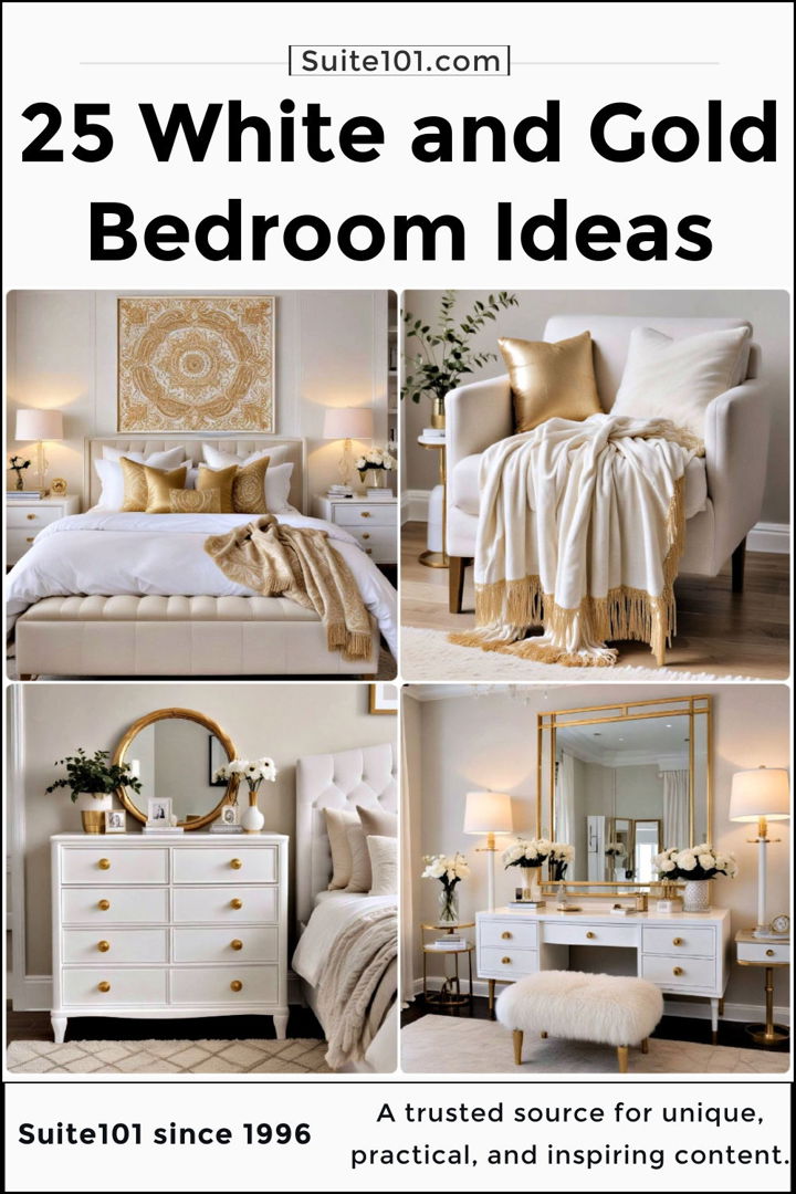 best white and gold bedroom ideas