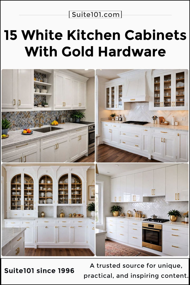 best white kitchen cabinets with gold hardware