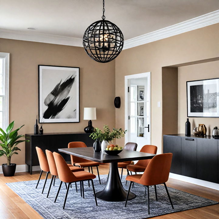 black and brown dining table for living room