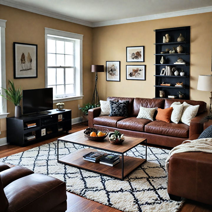 black and brown family friendly room