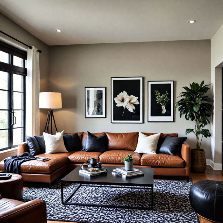 black and brown living room