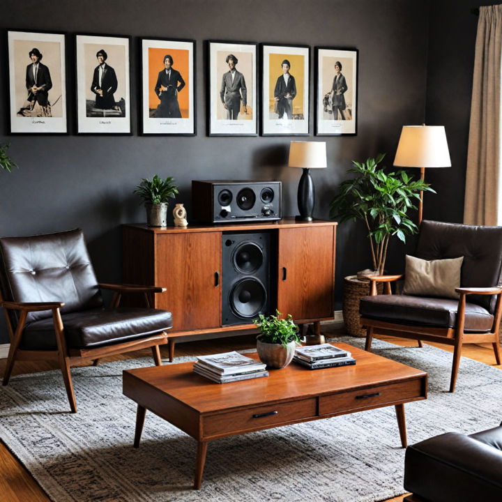 black and brown retro vibe for living room