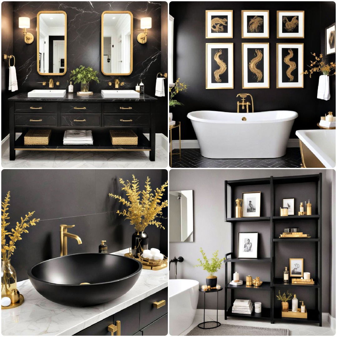 20 Black and Gold Bathroom Ideas for the Trendsetter