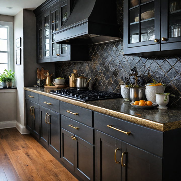 black and gold countertop
