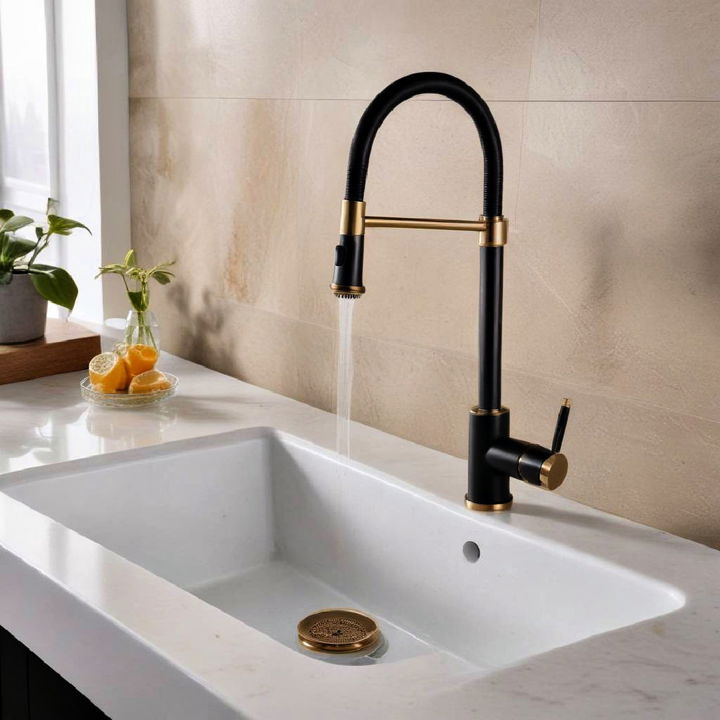 black and gold faucet for kitchen