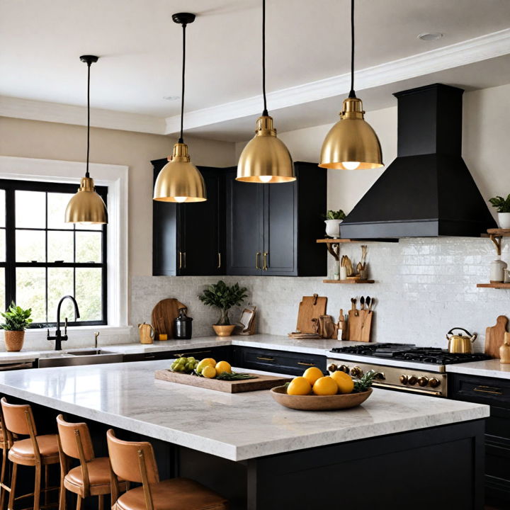 black and gold light fixtures