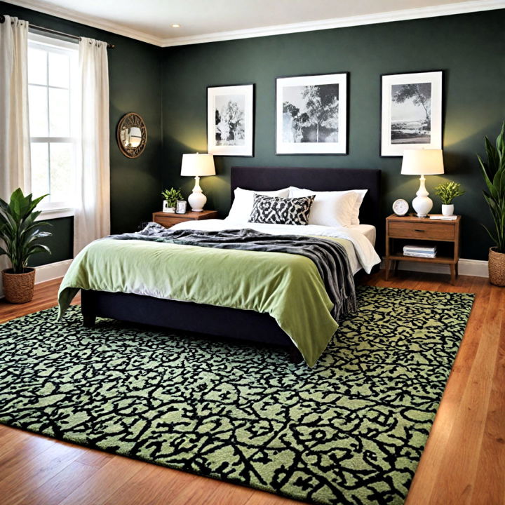 black and green area rug