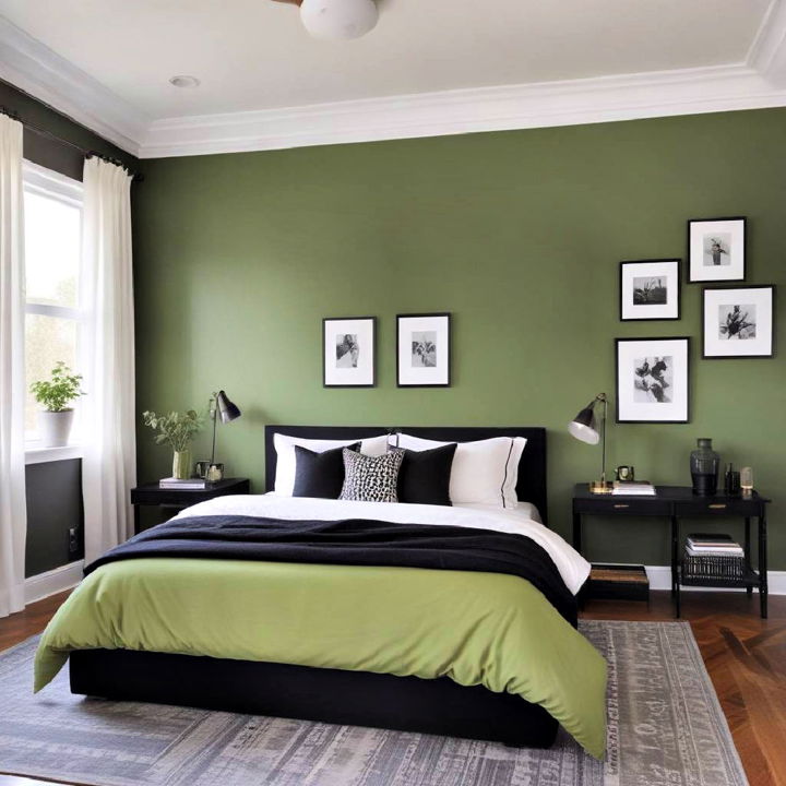 black and green painted walls