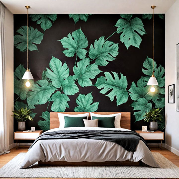black and green wall mural