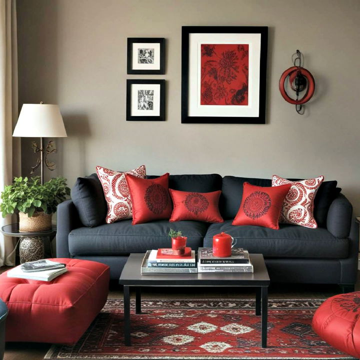 black and red decorative pillows